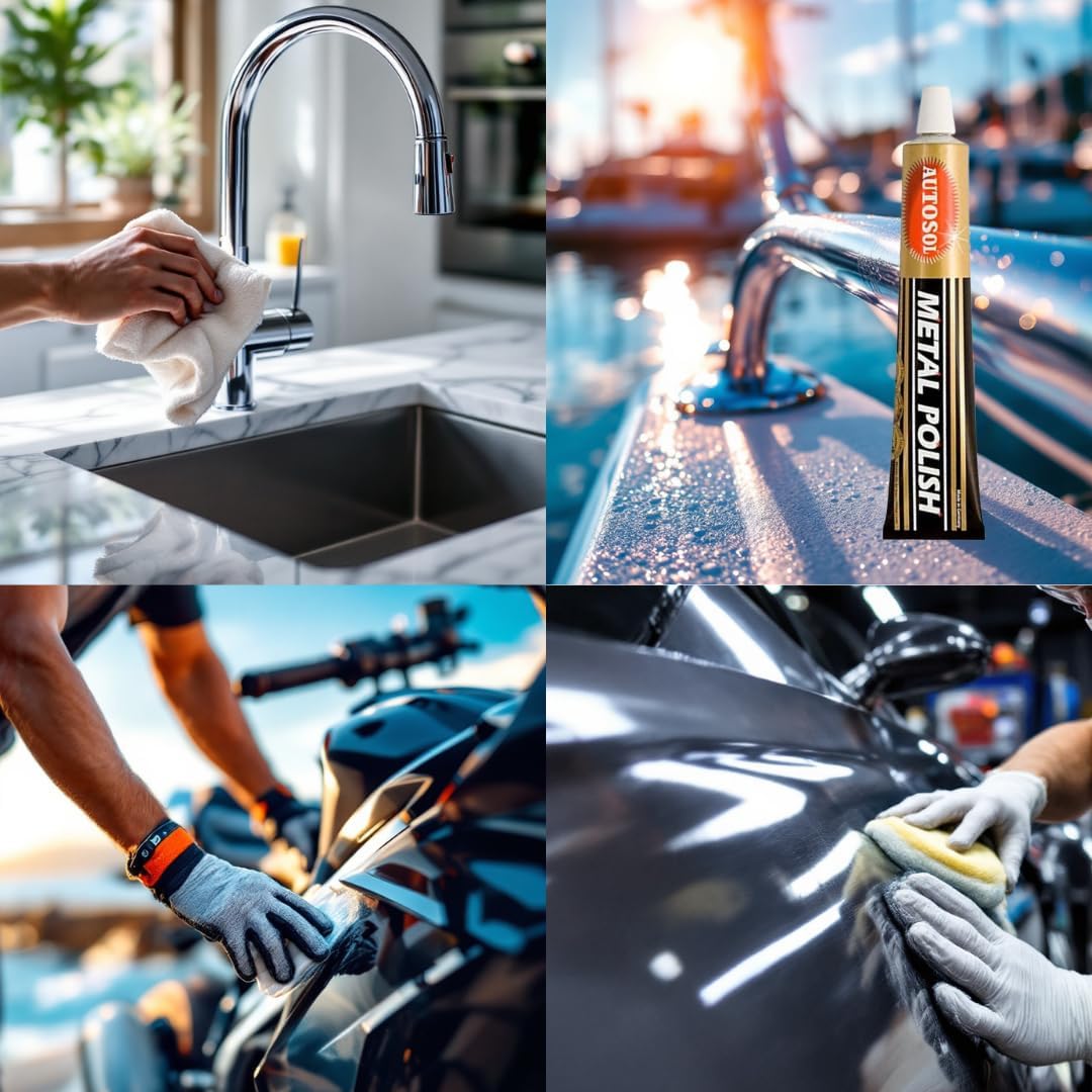 Autosol Brilliant Chrome Aluminium & Metal Polish Tube - 75ml 