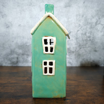 Village Pottery Large Green House Tealight Holder