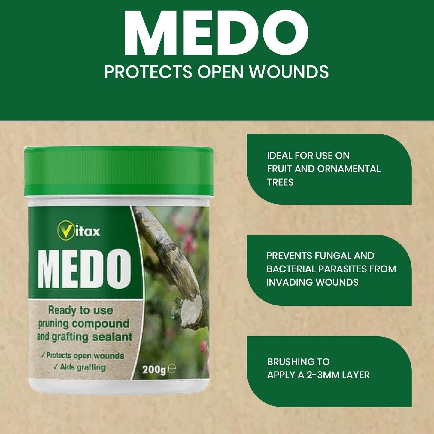 Vitax Medo Pruning Compound & Grafting Sealant - 200g