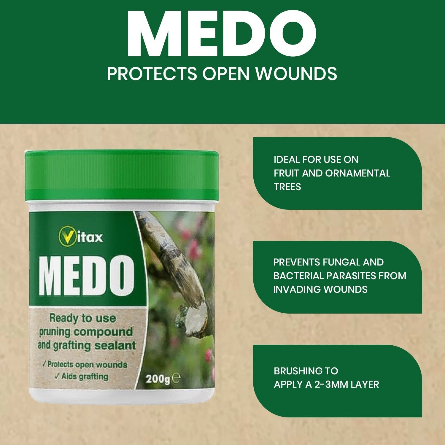 Vitax Medo Pruning Compound & Grafting Sealant - 200g