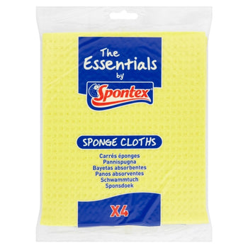 Spontex Essentials Sponge Cloths Pack 4