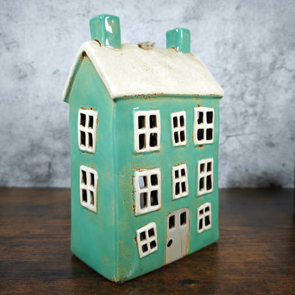 Village Pottery Large Green House Tealight Holder