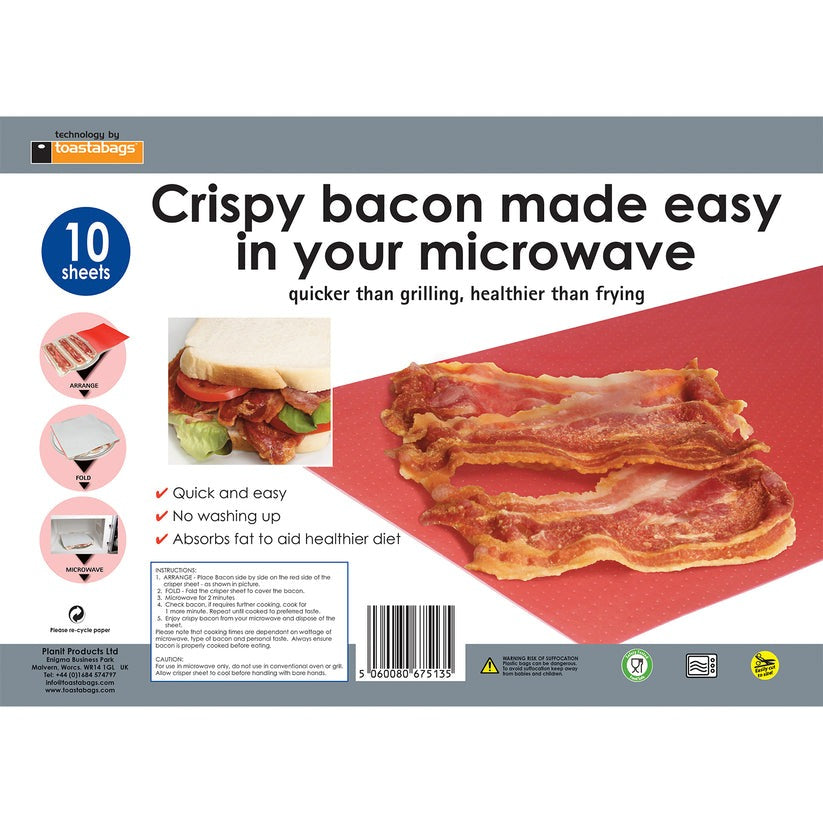 Toastabags Microwave Crispy Bacon Sheets - 10 Pack