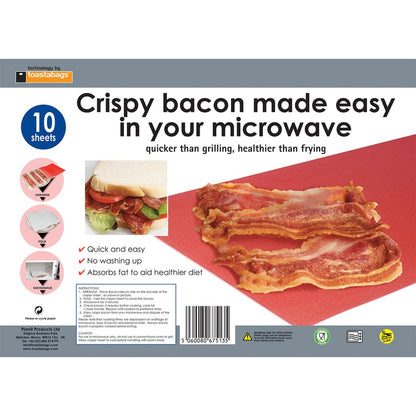 Toastabags Microwave Crispy Bacon Sheets - 10 Pack