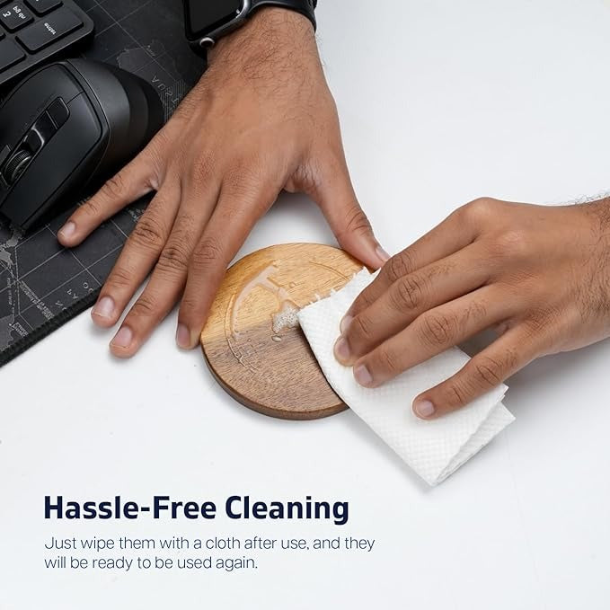 Apollo Acacia Wood Round Coasters 10cm - Set of 6