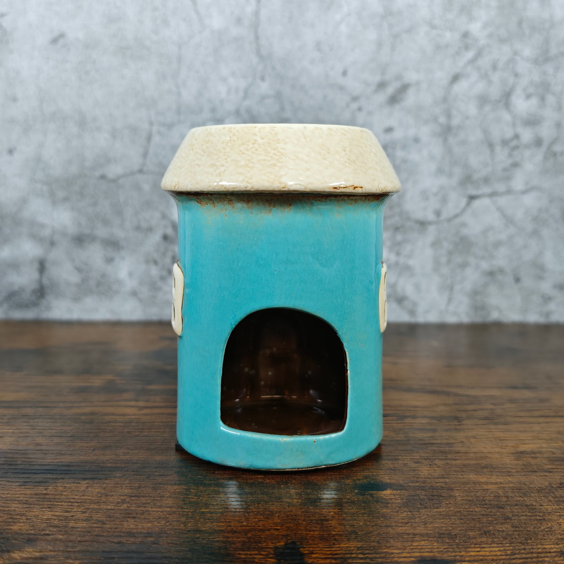 Village Pottery Warmer Heart Tealight Holder & Oil Burner - Teal
