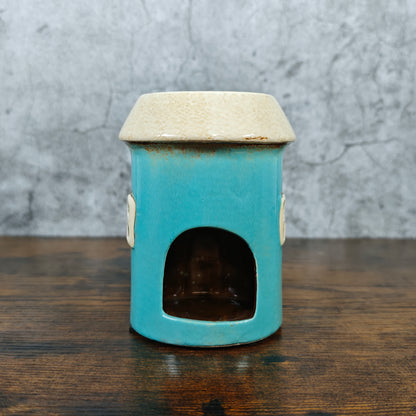 Village Pottery Warmer Heart Tealight Holder & Oil Burner - Teal