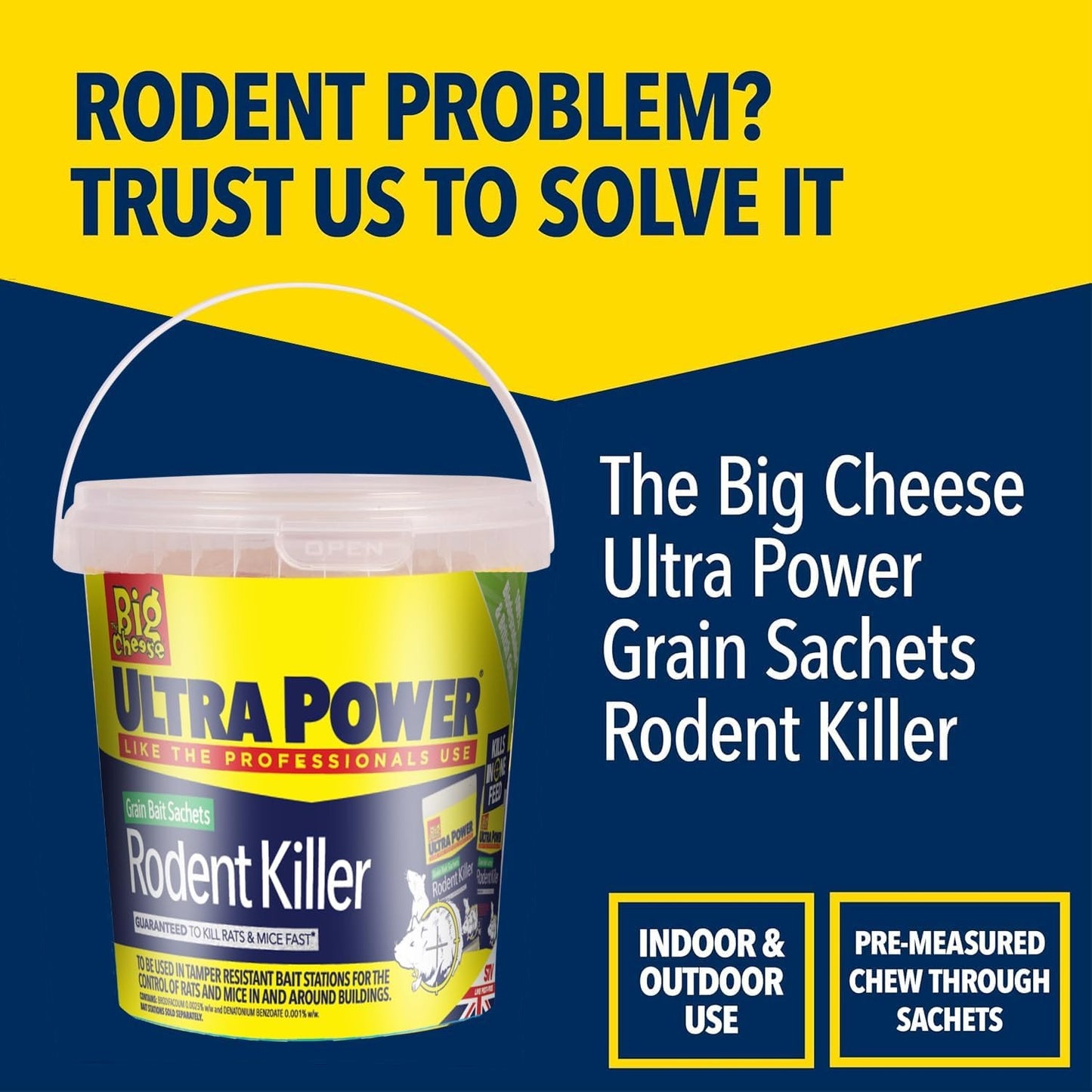 The Big Cheese Ultra Power Grain Bait Rodent Killer 7 x 20g Sachets 