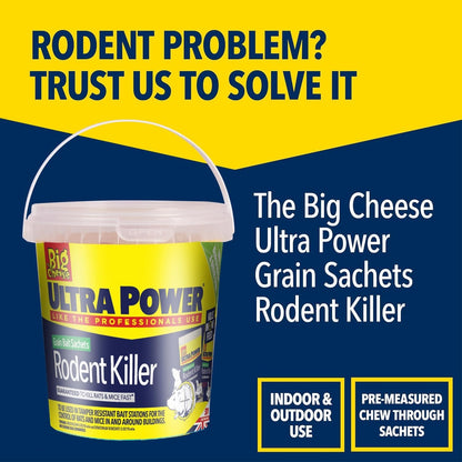 The Big Cheese Ultra Power Grain Bait Rodent Killer 7 x 20g Sachets 