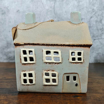 Village Pottery Grey House Tealight Holder