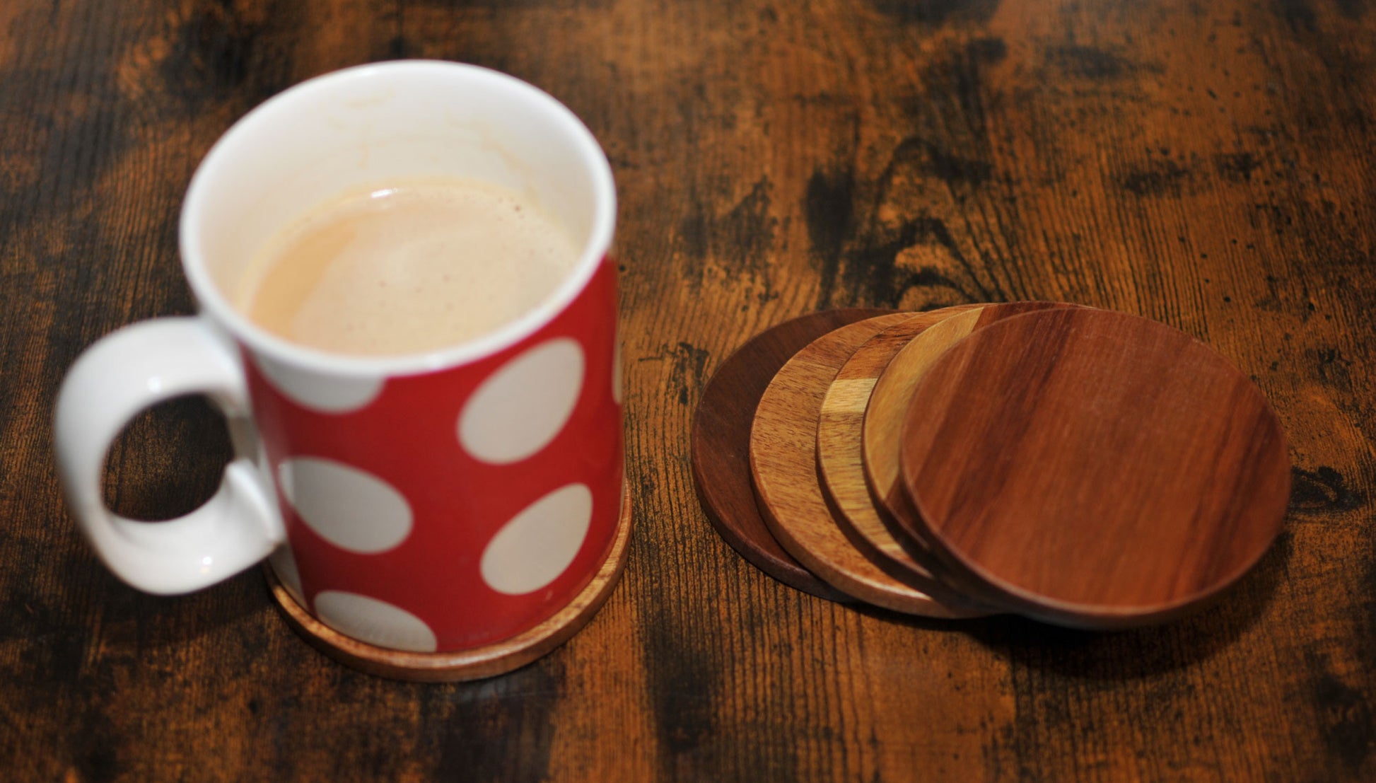 Apollo Acacia Wood Round Coasters 10cm - Set of 6