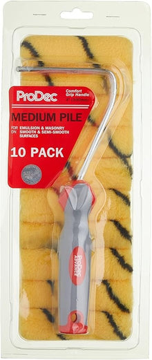 ProDec Medium Pile Mini Paint Rollers & Frame 4"/100mm Pack 10 