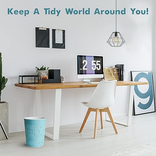 Blue Canyon Flora 9 Litre Plastic Waste Bin - Blue