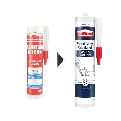 UniBond Sanitary Silicone Sealant Mould Resistant Cartridge 274g - White 