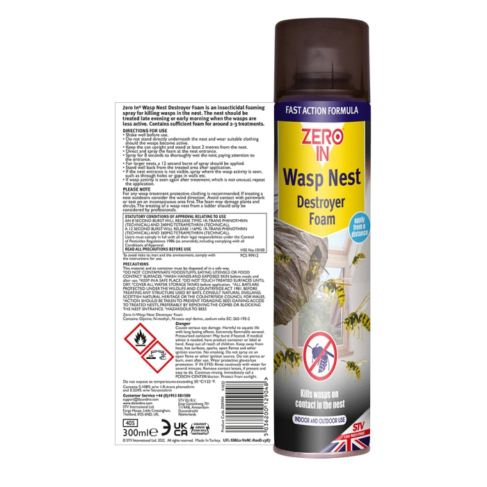 Zero In Wasp Nest Killer Foam 300ml ZER904