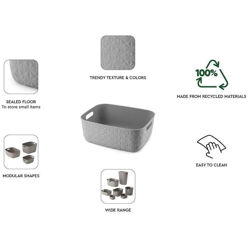 Curver Medium Softex Storage Basket 12.5 Litre - Taupe