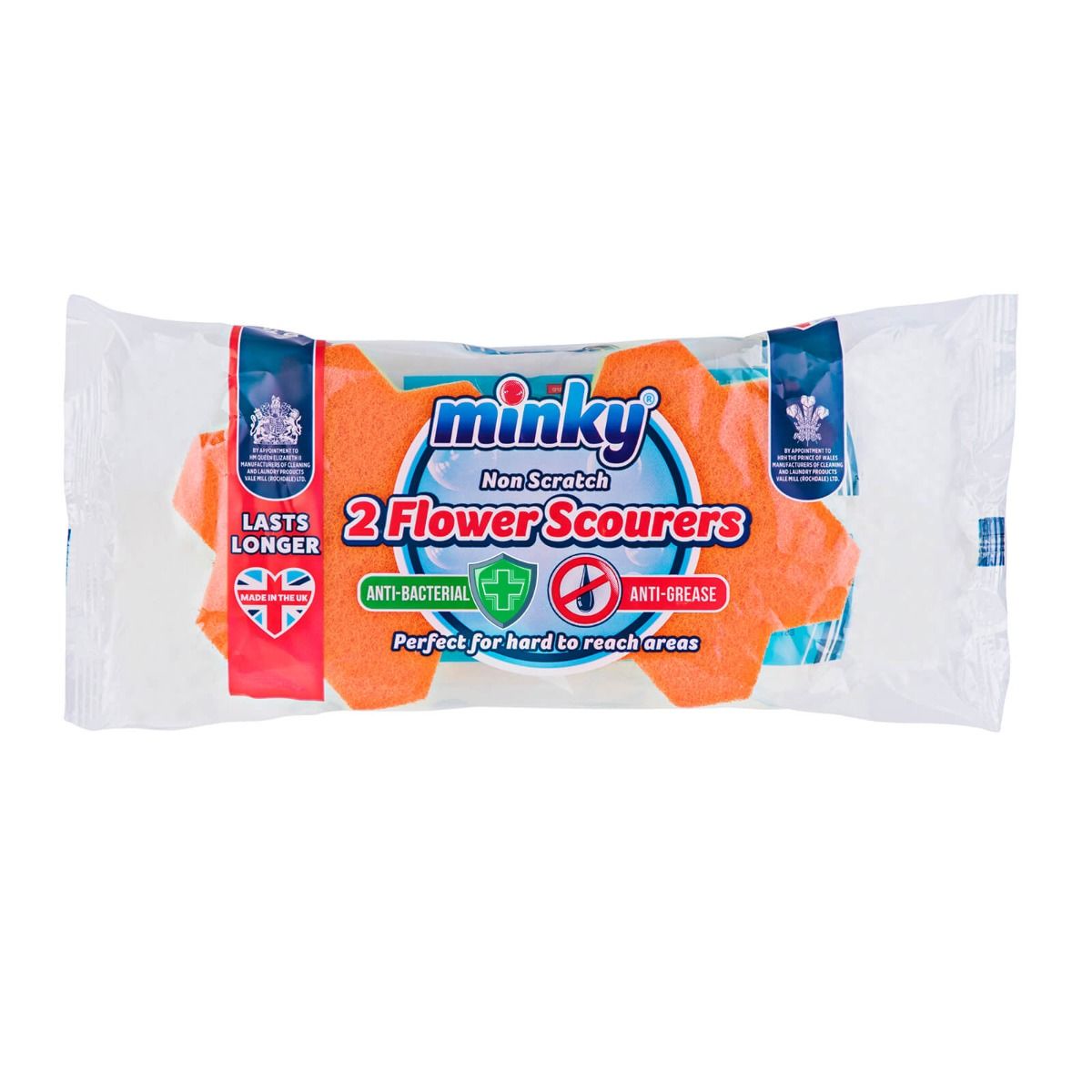 Minky Antibacterial Non Scratch Flower Scourers 2 Pack