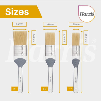 Harris Seriously Good Woodwork Stain & Varnish Paint Brush Set 3 Pack