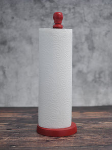 Apollo Beech Wood Paper Towel Holder - Red