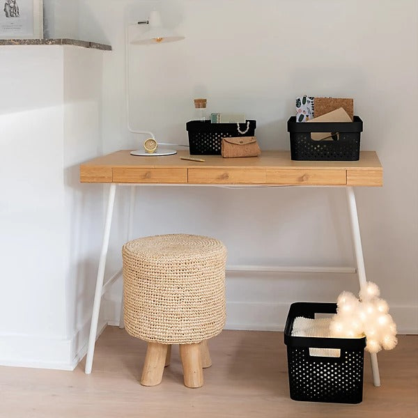 Curver Infinity Dots Small Storage Basket 4.5 Litre - Dark Grey