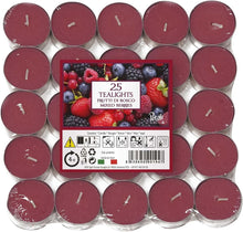 Scented Tea Lights Candles Pack of 25 - Mixed Berries