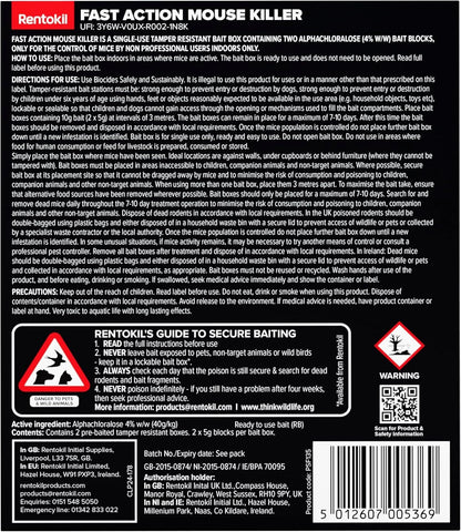 Rentokil Fast Action Mouse Killer 2 Pack 