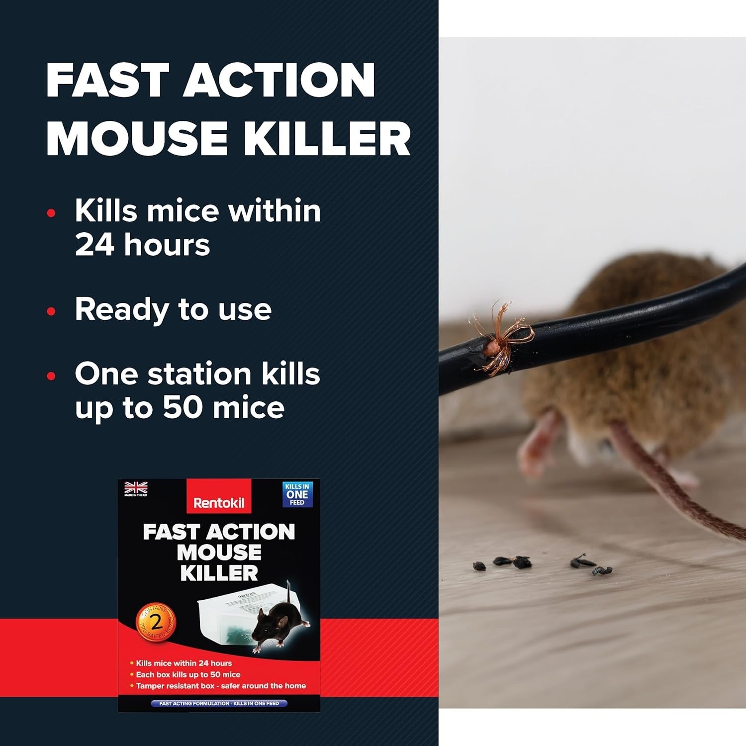 Rentokil Fast Action Mouse Killer 2 Pack 
