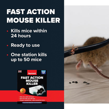 Rentokil Fast Action Mouse Killer 2 Pack 