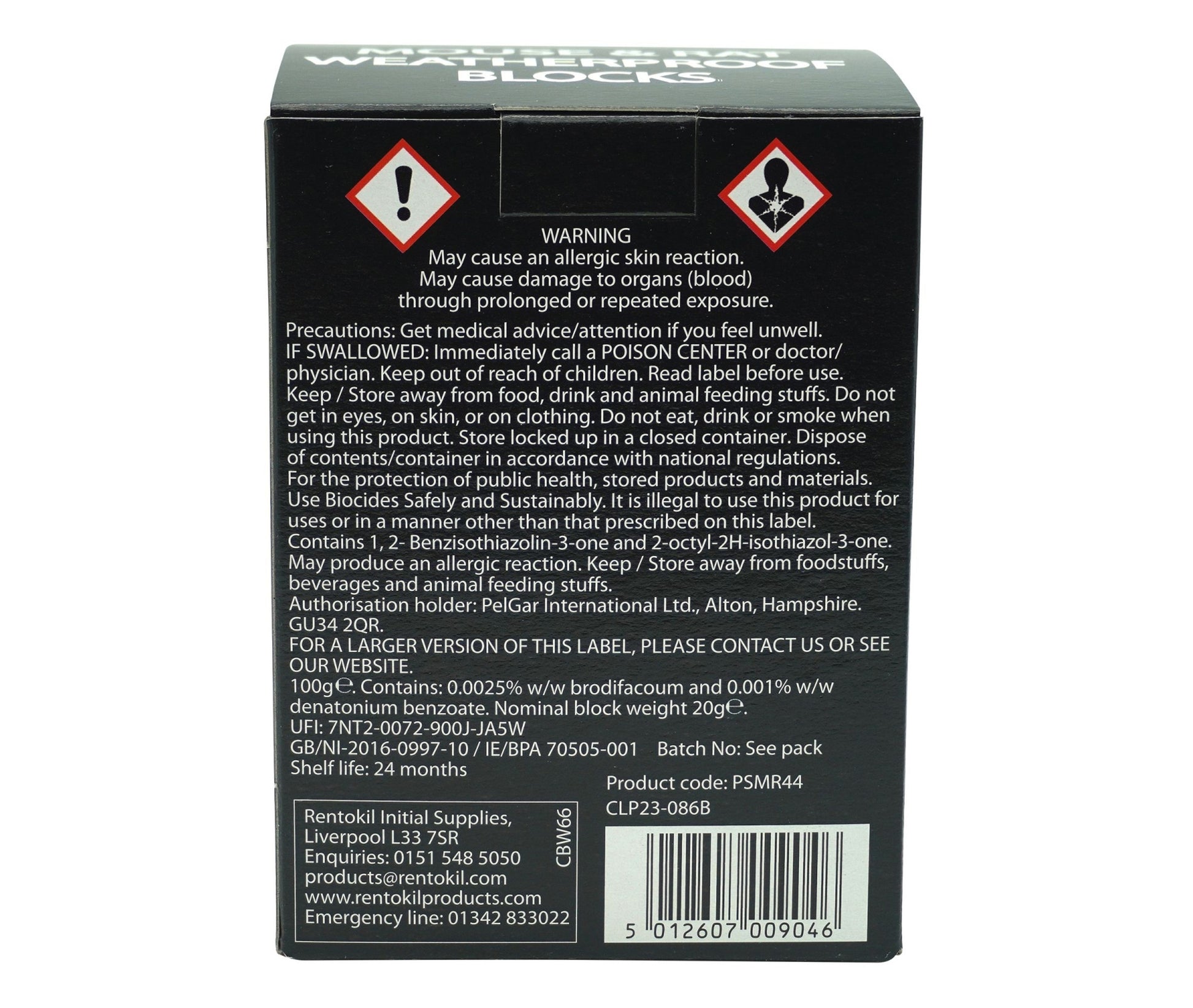 Rentokil Mouse & Rat Weatherproof Block Baits Pack 10