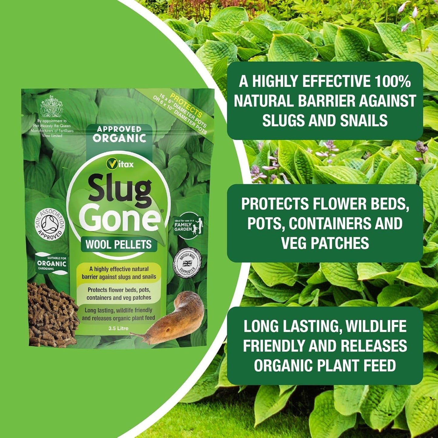 Vitax Slug Gone Wool Pellets - 3.5L