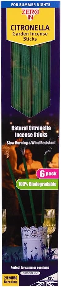 Zero In Citronella Incense Sticks ZER468 - 6 Pack 