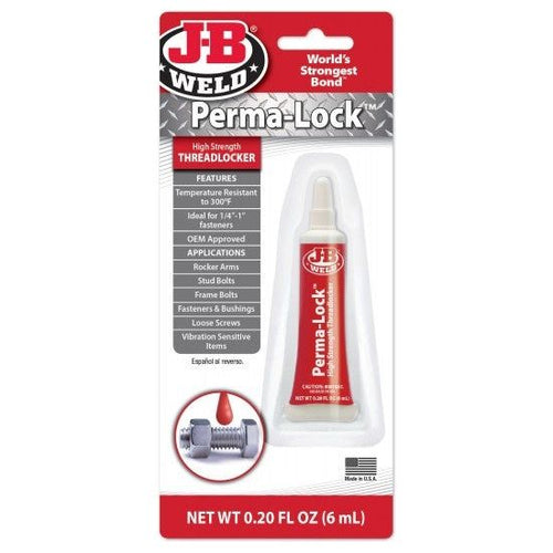 J-B Weld Perma-Lock Threadlocker High Strength Red 6ml
