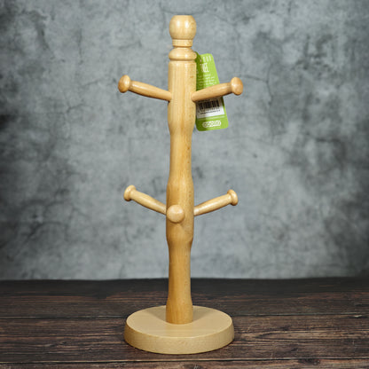Apollo Mug Tree & Paper Towel Holder Set - Natural Beech Wood