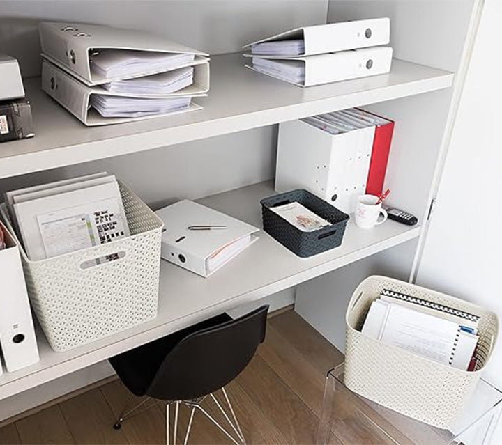 Curver Small Rattan Storage Basket 4 Litre - Dark Grey 