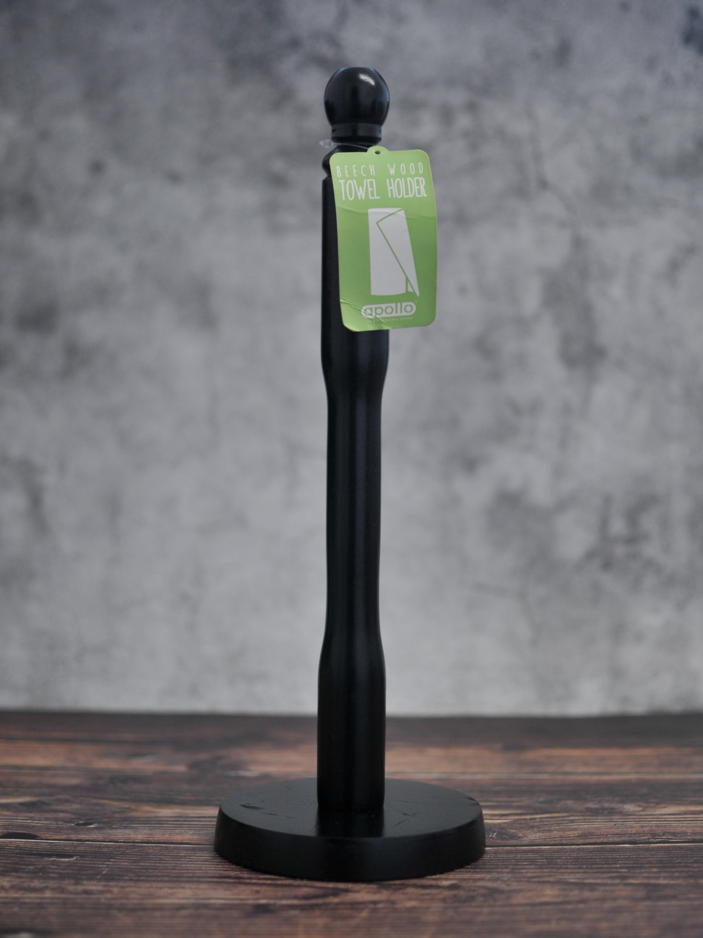 Apollo Beech Wood Paper Towel Holder - Black