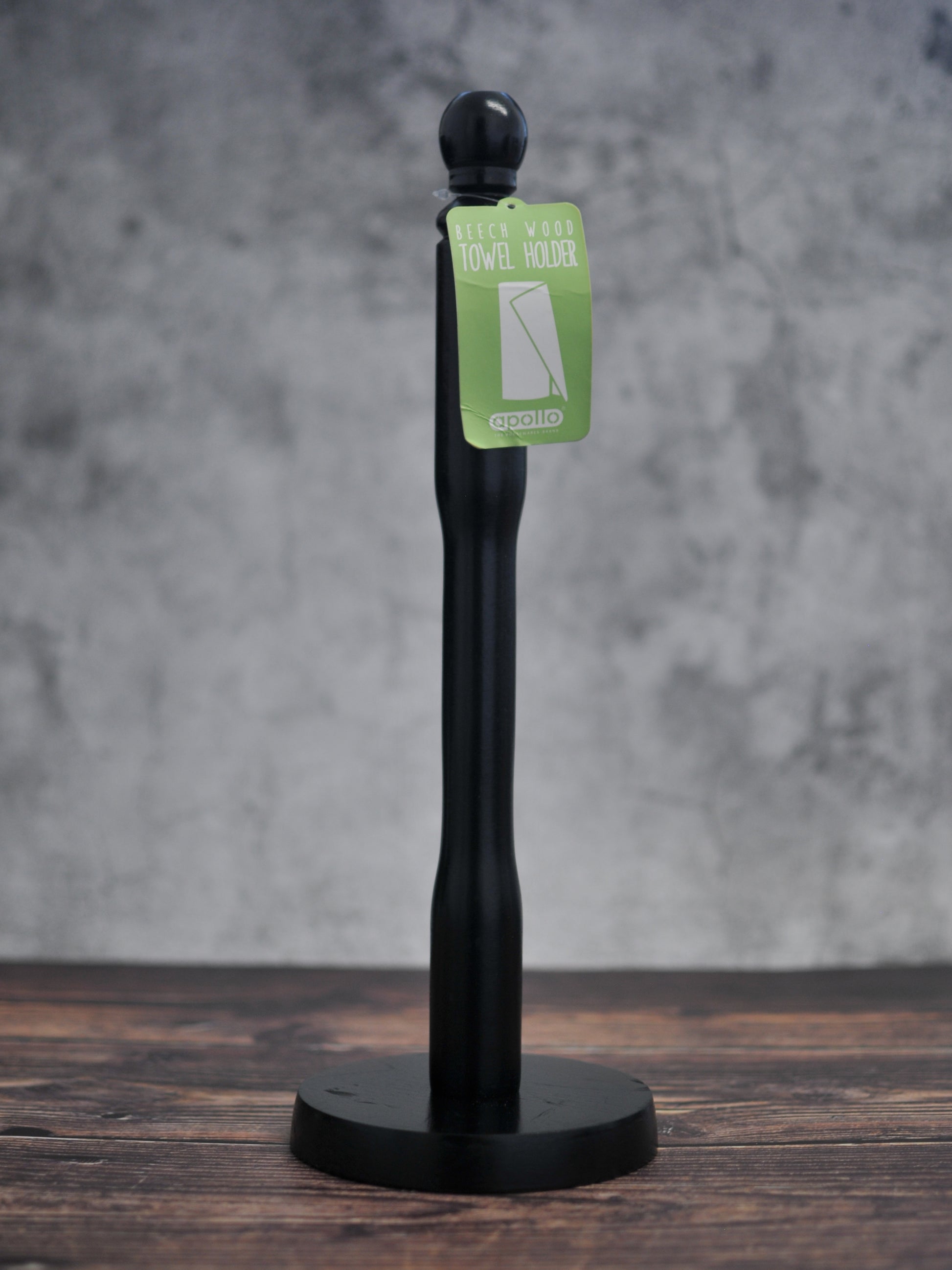 Apollo Beech Wood Paper Towel Holder - Black