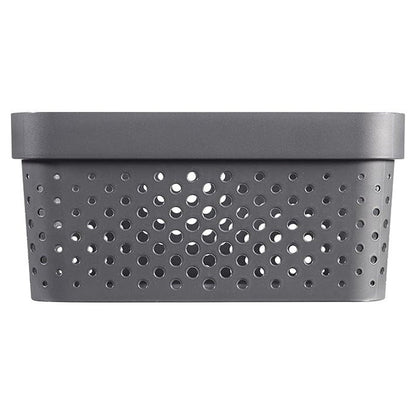 Curver Infinity Dots Medium Storage Basket 11 Litre - Dark Grey