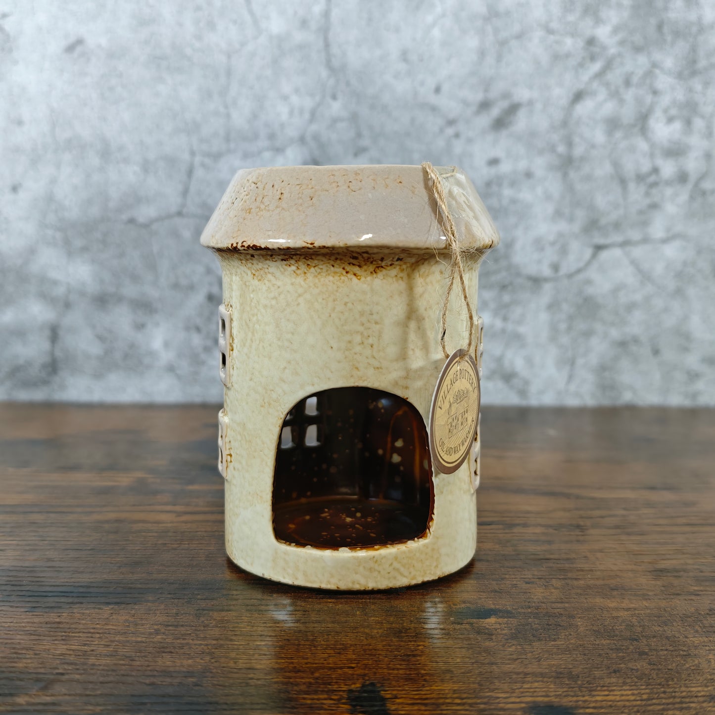 Village Pottery Warmer Windows Tealight Holder & Oil Burner - Cream