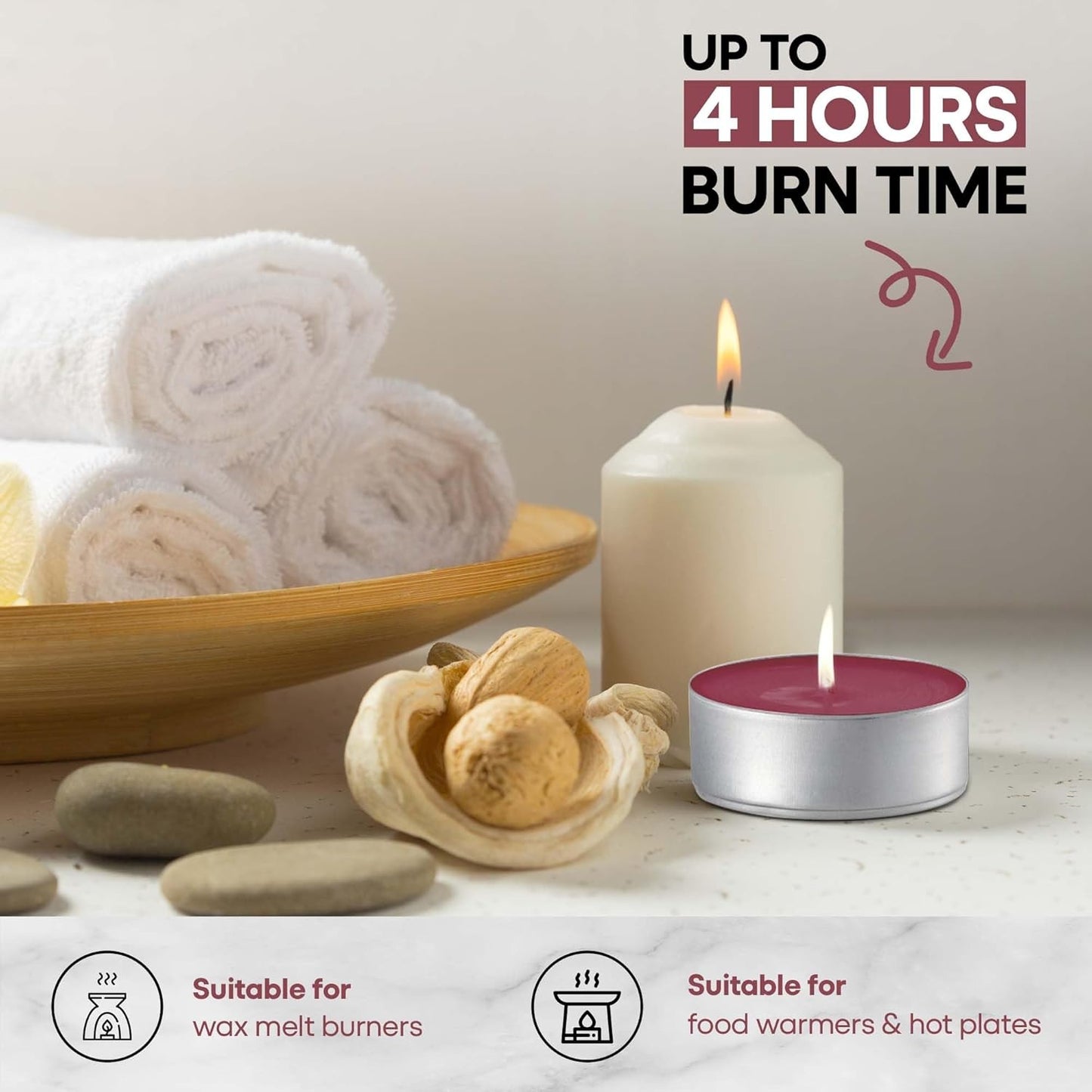 Scented Tea Lights Candles Pack of 25 - Mixed Berries