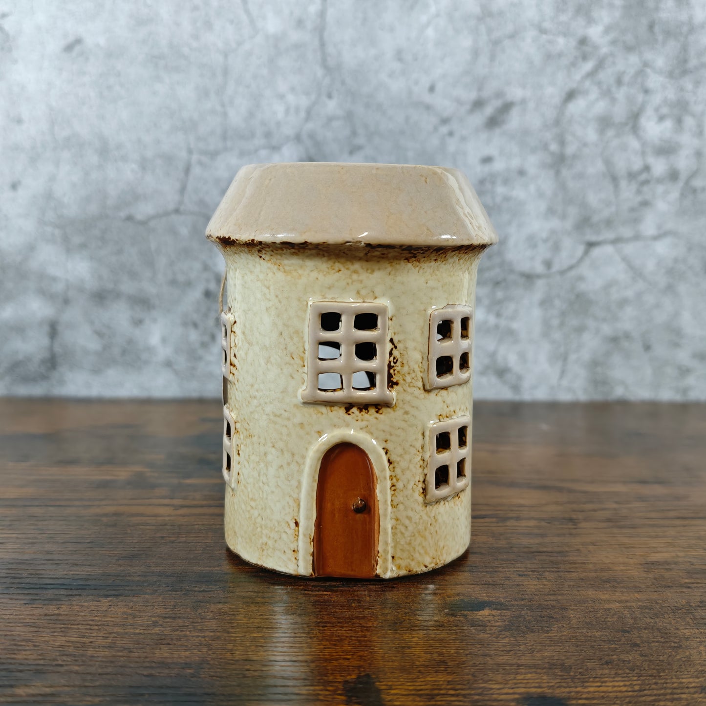 Village Pottery Warmer Windows Tealight Holder & Oil Burner - Cream