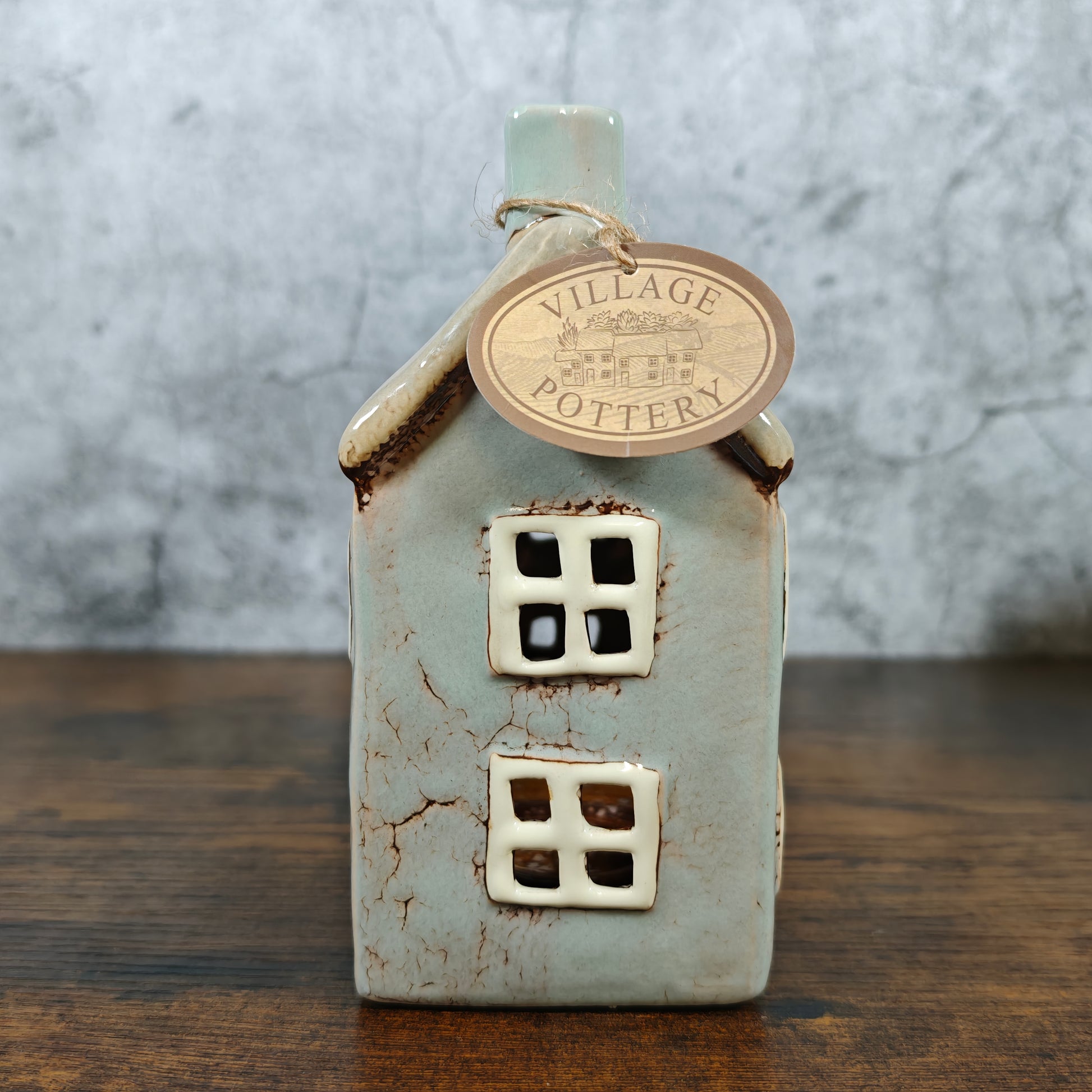 Village Pottery Grey House Tealight Holder