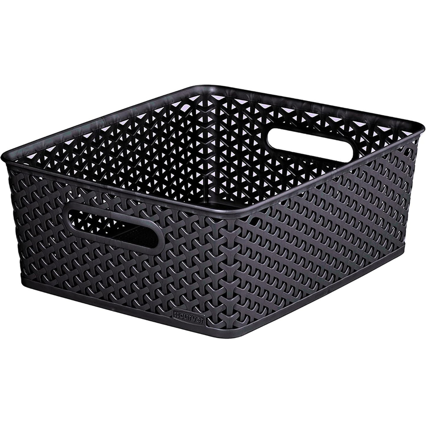 Curver Medium Rattan Storage Basket 12 Litre - Dark Grey 