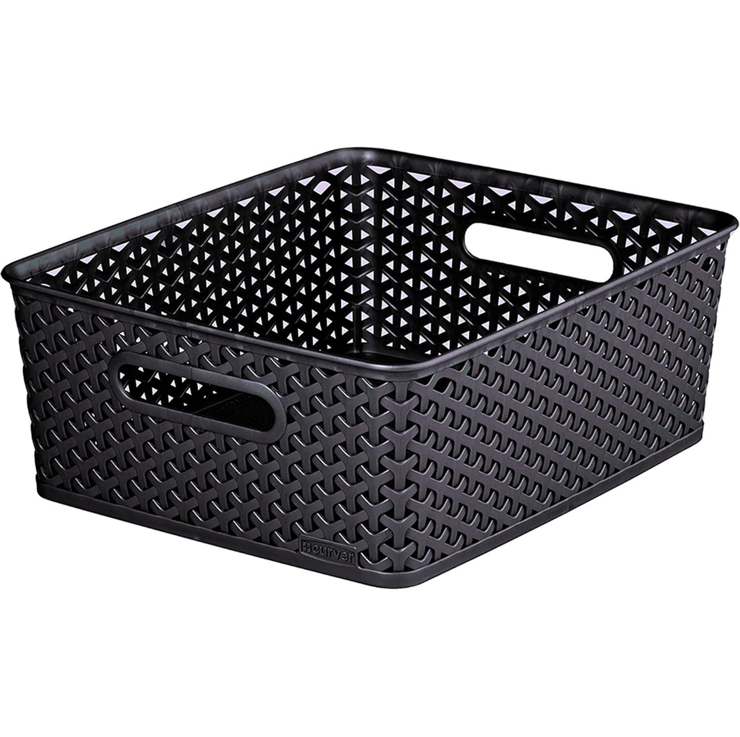 Curver Medium Rattan Storage Basket 12 Litre - Dark Grey 