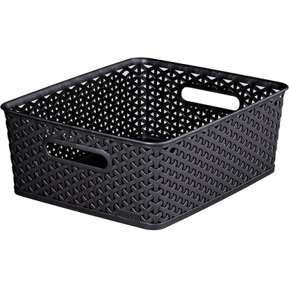 Curver Medium Rattan Storage Basket 12 Litre - Dark Grey 