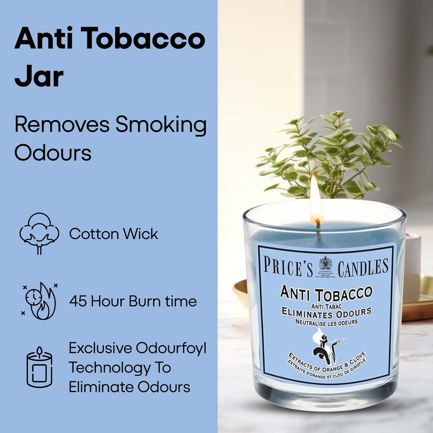 Price's Glass Candle - Anti Tobacco   