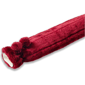 Blue Canyon Long Hot Water Bottle with Faux Fur Cover - Burgundy