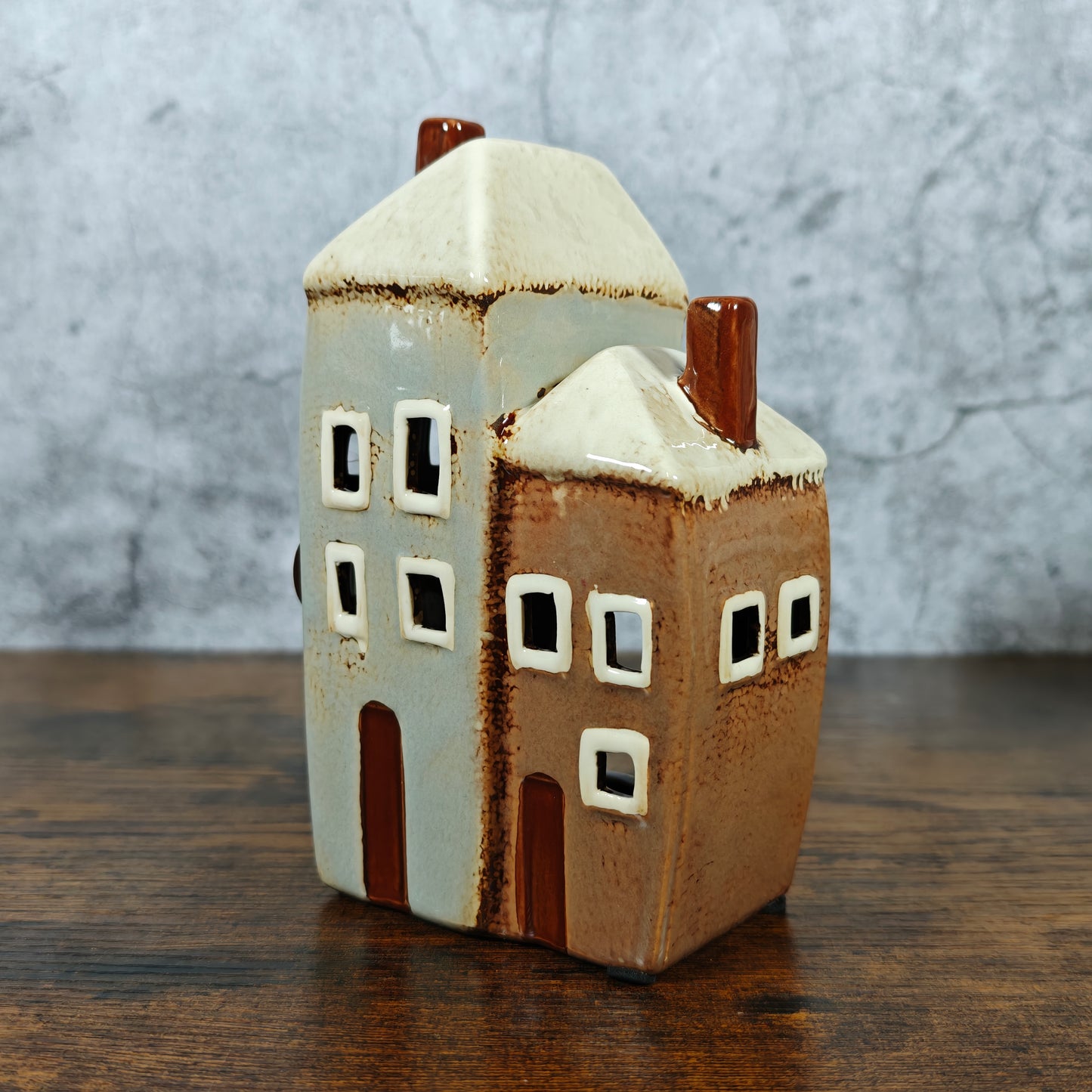 Village Pottery 2 House Tealight Holder