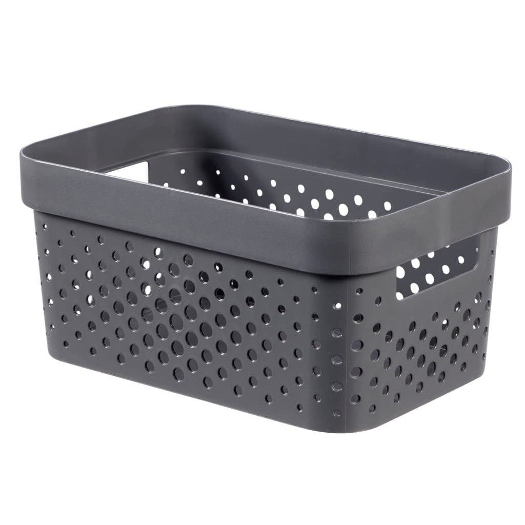 Curver Infinity Dots Small Storage Basket 4.5 Litre - Dark Grey