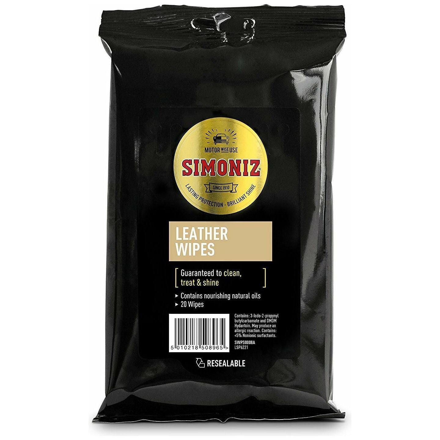 Simoniz Extra Large Leather Wipes - 20 Pack