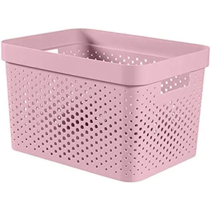 Curver Infinity Dots Large Storage Basket 17 Litre - Pink